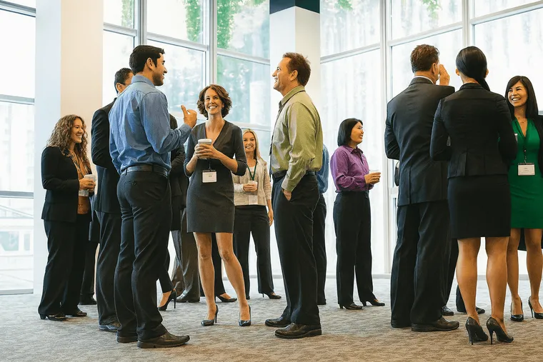 A group of people gathering